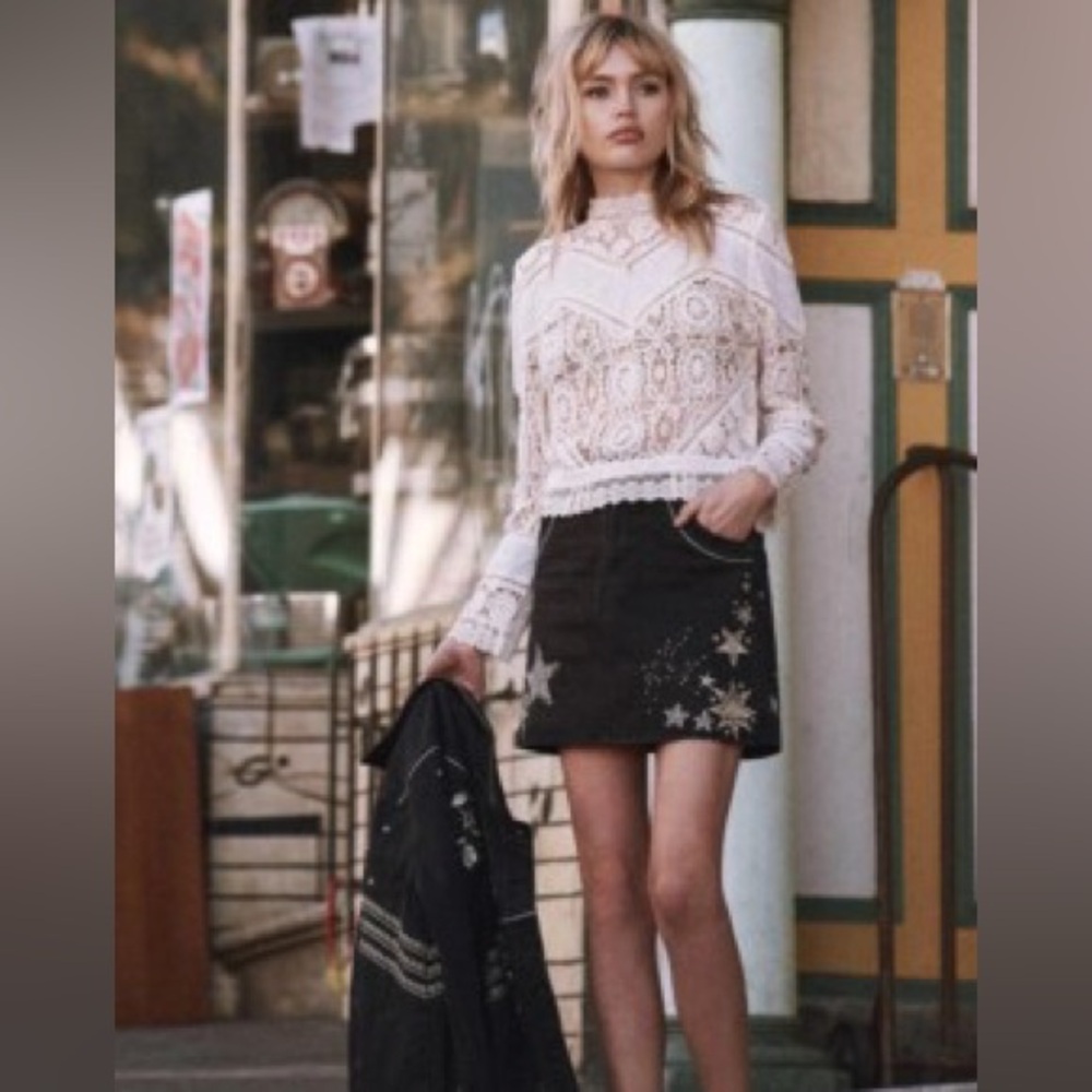 Spell Celestial Sequin Embellished Mini Skirt - A… - image 1